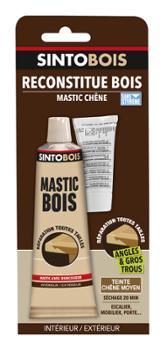 Sintobois Mastic Reconstitue Bois Tube 66 ml Chêne Moyen