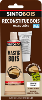 Sintobois Mastic Reconstitue Bois Tube 66ml Blanc