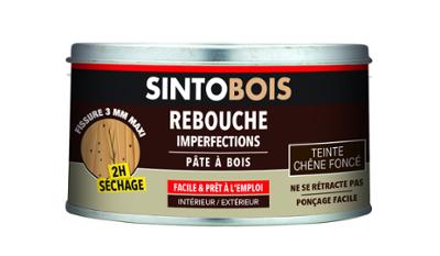 Sintobois Pâte à Bois Rebouche Imperfections Boite 250g Chêne Foncé