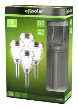 Lampes Solaires Inox Boite de 4