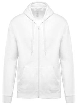 Sweat-Shirt Zippé à Capuche Blanc