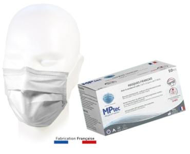 Masques Hygièniques Jetables Type IIR Boite de 50 Blancs