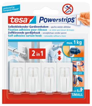 Supports Adhésifs Pour Rideaux Blanc Blister de 4