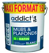 Addict Murs & Plafonds Monocouche Satin Blanc 15L Maxi Format
