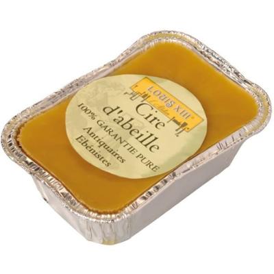 Pain de cire d'abeille jaune 250 g en barquette pour l'entretien et la protection du bois