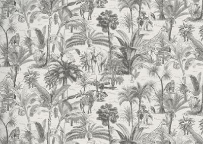 L97109D Jungle Odyssée Noir et Blanc 106 cm x 10.05 m