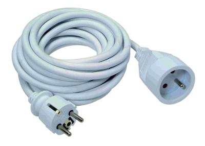 Rallonge électrique 3G 1.50 mm² PVC blanche de 5 mètres