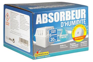 Absorbeur d'Humidité 500g + 1 Recharge Humidivore