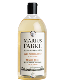 Savon de Marseille Liquide Senteur Amande en flacon 1 litre pour les mains et le corps