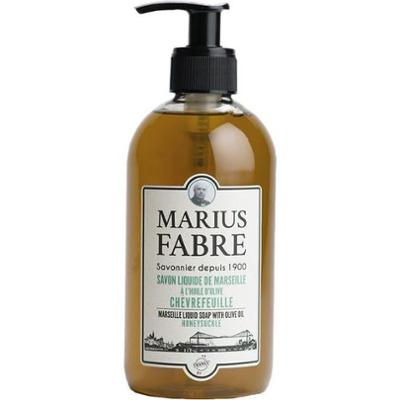 Savon de Marseille liquide en flacon pompe 400 ml senteur chèvrefeuille pour les mains.