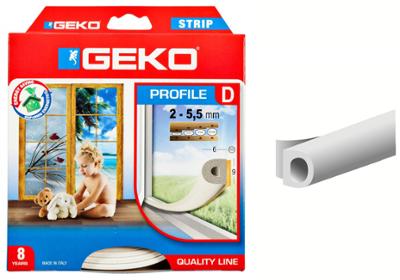 Joint Profil D autocollant 9 mm x 6 ml pour isolation de portes et fenêtres, couleur blanche ou marron.