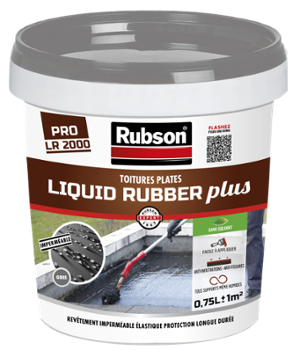 Liquid Rubber Plus Gris Pot 0L75 Etanchéité Toitures Plates