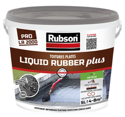 Liquid Rubber Plus Gris Bidon 5L Étanchéité Toitures Plates