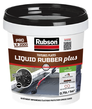 Liquid Rubber Plus Noir Pot 0L75 Etanchéité Toitures Plates