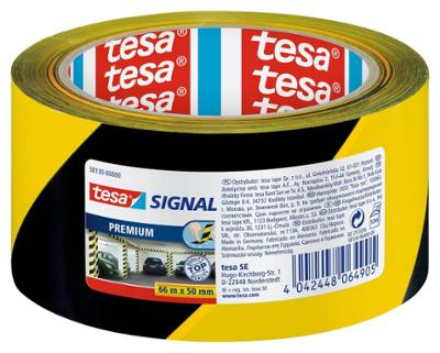 Ruban adhésif de signalisation (PVC) 66mx60mm noir/jaune