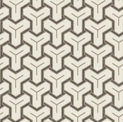 8222 - Expansé sur Intissé Fibreux Géo Art Déco Beige