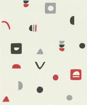 8006 - Vinyl Grainé sur Intissé Motif Poussin Noir Rouge