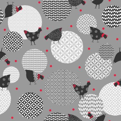 Toile cirée décorative Picotti grise 140 cm x 20 m résistante aux taches