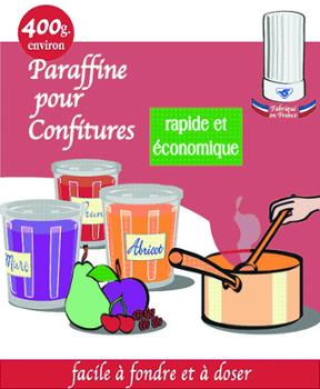 Paraffine pour confitures 400g, bloc de cire alimentaire pour sceller les pots.