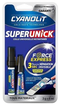 Colle Superunick Force Express Liquide Plastiques Difficiles Bi-Composant 3 g
