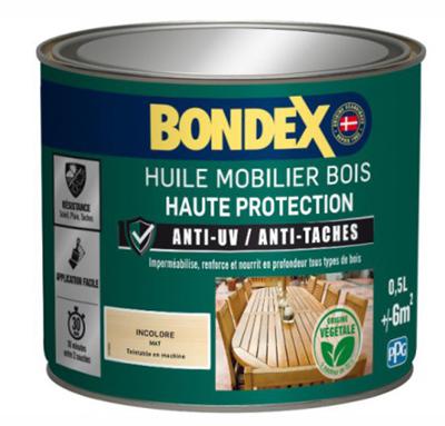 Huile Mobilier Mat Incolore en pot de 0.5L pour la protection et la finition du bois.
