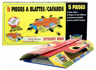 Pièges Cafards et Blattes Collants Sticky Box Lot de 5