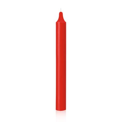 Bougie teintée masse rouge cylindrique en paraffine de 21mm de diamètre et 200mm de hauteur