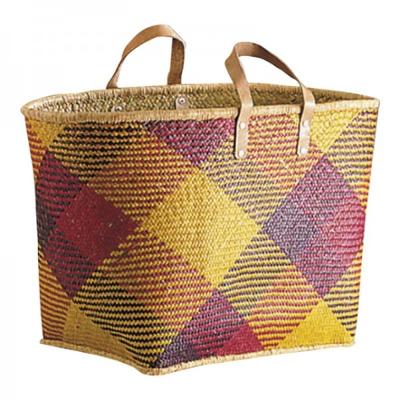 Panier Couffin Palmier + Poignées Cuir 50 cm