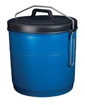 Poubelle Etrier Bleue Couvercle Noir 16L