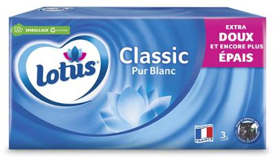 Mouchoirs Pur Blancs Lotus Original x80