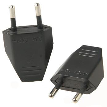 Fiche mâle électrique 2.5A noires pour câblage, lot de 2 pièces.