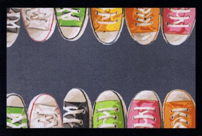 Tapis anti poussière Entry Shoes gris 40 x 60 cm antidérapant pour entrée