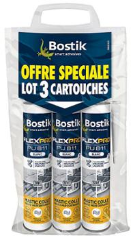 FlexPro PU811 Mastic Colle Blanc 300ml Lot de 3