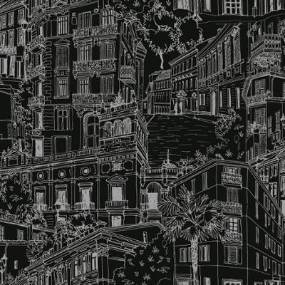 M55819 Vinyl Grainé sur Intissé Montmartre Noir/Argent