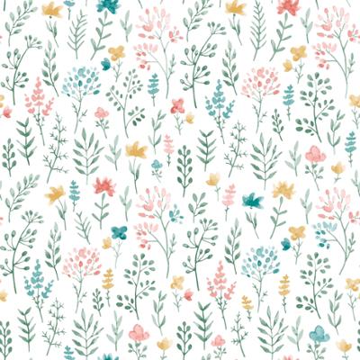M62004  Intissé sur Papier Motif Liberty Vert/Jaune