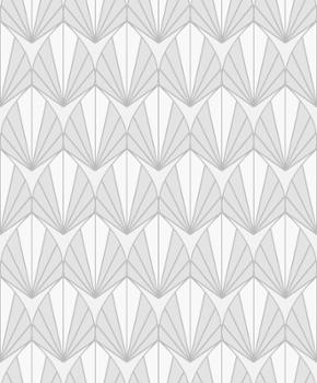 Papier peint expansé sur intissé Art Déco gris avec motif géométrique texturé