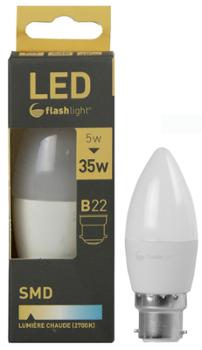 Ampoule Baïonnette Flamme LED 5W B22