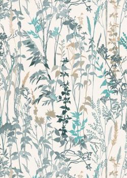 10258-18 Papier Peint Vinyle Grainé sur Intissé Motif Végétal Bleu