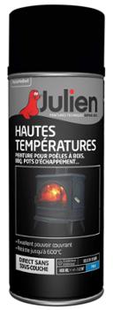 Peinture Haute Température 600° Noire Mat Aéro 400ml 