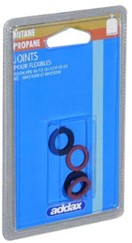 Joints pour Flexibles Butane/Propane 2Noirs+2Rouges en Blister