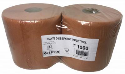 Bobines d'Essuyage Industriel T1000 Chamois en Lot de 2