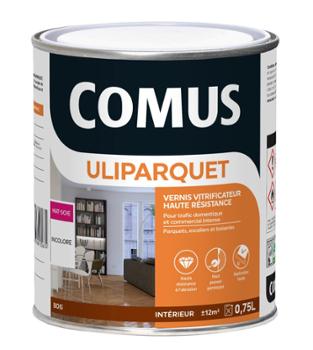 Vernis vitrificateur Uliparquet Satin Incolore pour protection des parquets et boiseries, finition satinée transparente