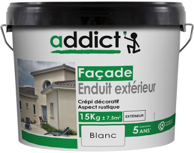 Enduit Extérieur Aspect Crépi Blanc 15KG