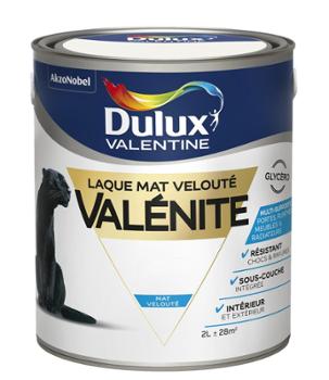 Laque Valénite Mat Velouté 2L, peinture glycéro pour intérieur, finition mate élégante et durable.