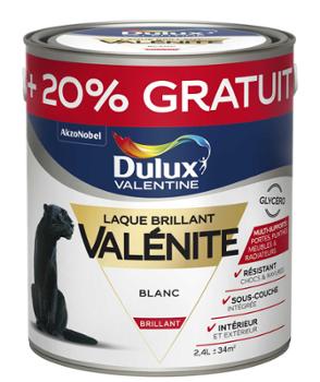Laque Valénite Blanc Brillant 2L + 20% Gratuit