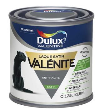 Petit pot de peinture laque glycéro Valénite Satin 0.125L pour intérieur