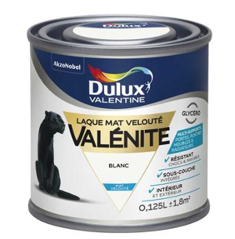 Pot de laque Valénite Mat Velouté 0.125L, peinture glycéro pour décoration intérieure