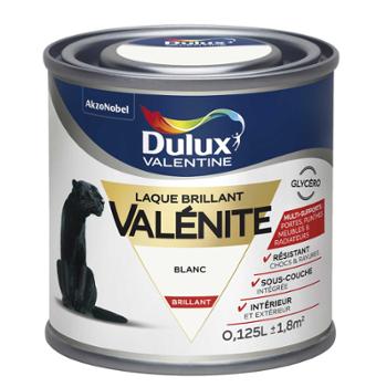 Pot de laque glycéro Valénite Brillant 125 ml pour décoration intérieure, offrant une finition lisse et durable.