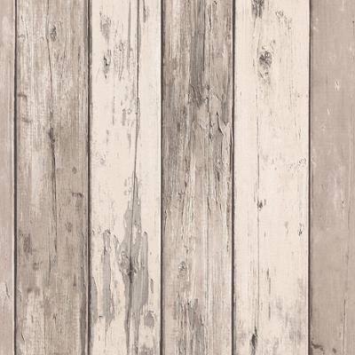 10200-11 Papier Peint Vinyle Grainé sur Intissé Bois Brun Blanc