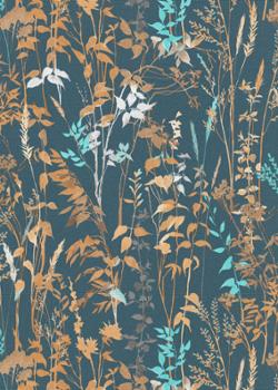 10258-08 Papier Peint Vinyl Grainé sur Intissé Motif Végétal Rouille